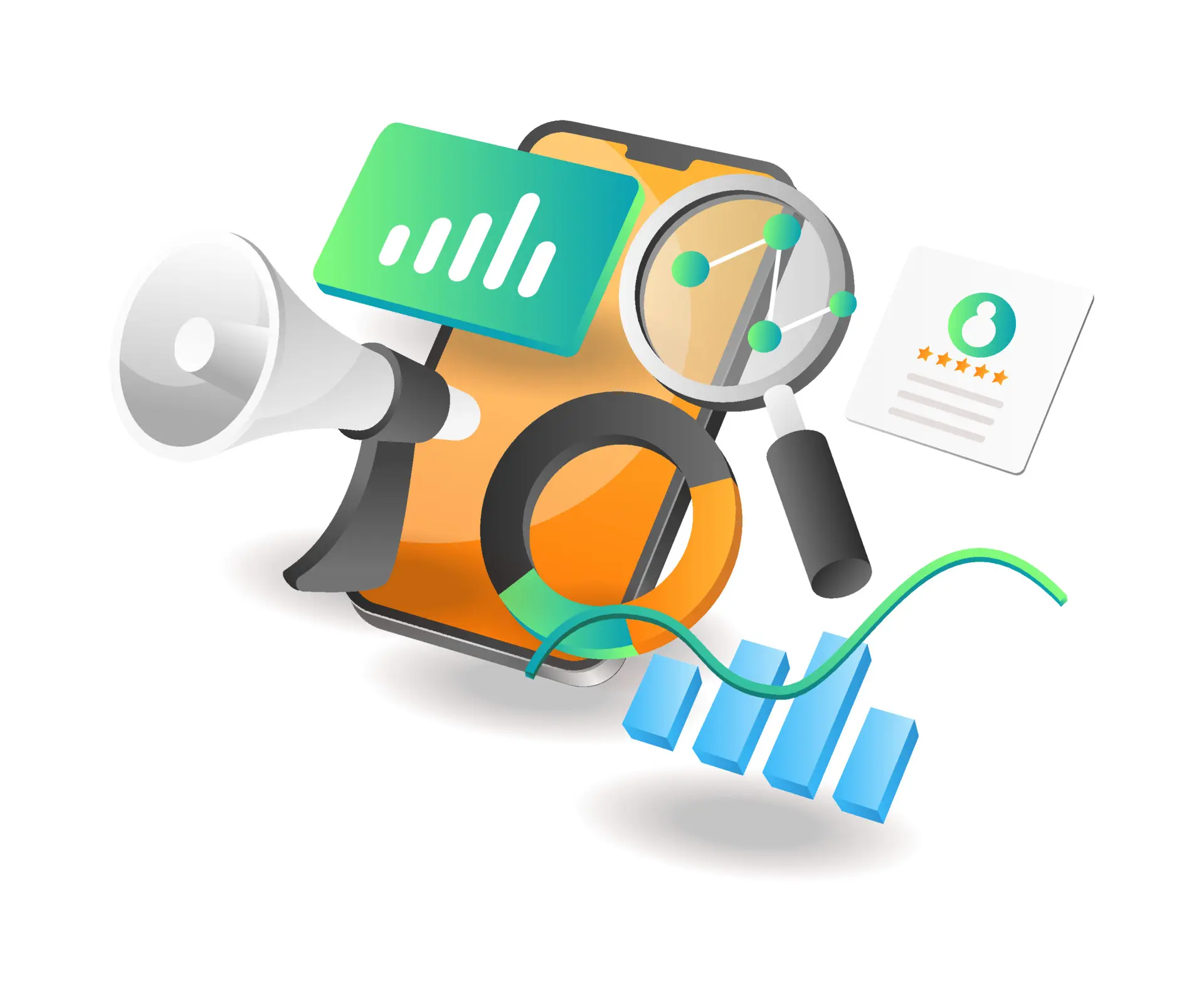Digital marketing strategy illustrated as interconnected channels